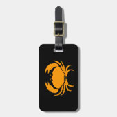 海Glow_Orange (黒いカニの場合) パーソナライズされた_Orange ラゲッジタグ (正面縦)
