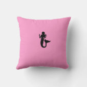海Glow_Pink-on-Black、Black-on-Pink Mermaid クッション (裏面)