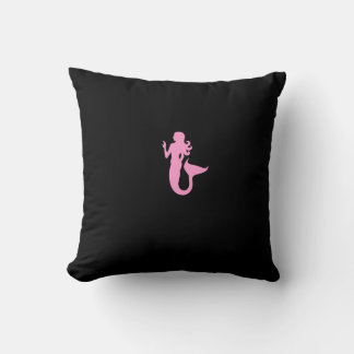 海Glow_Pink-on-Black、Black-on-Pink Mermaid クッション
