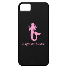 海Glow_Pink-on-Black Mermaid_personalized