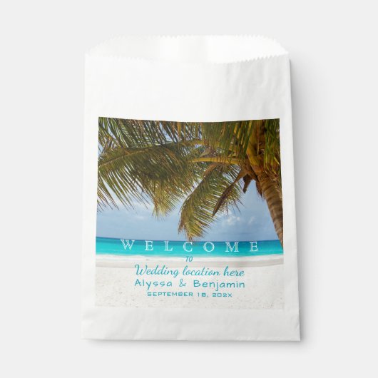 海nパームツリーズ宛先ウェディングウェルカム フェイバーバッグ (正面)