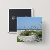 海Ocracokeの島への道 缶バッジ (正面&裏面)