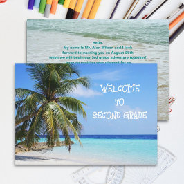 海Palm Tree Welcome Studentsメッセージカード 招待状