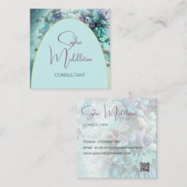 海Under The Sea Coral QR Business Card スクエア名刺