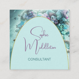 海Under The Sea Coral QR Business Card スクエア名刺