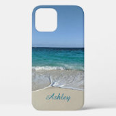 海V2上の青カリブのいビーチ波 Case-Mate iPhoneケース (裏面)