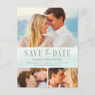 海Vibesビーチ結婚式日付ポストカードの保存 ポストカード