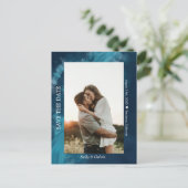 海Wave Photo日付を保存するカスタム写真 ポストカード (スタンド正面)