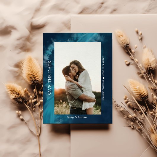 海Wave Photo日付を保存するカスタム写真 ポストカード