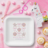 海You Soon Baby Girl Coastal Baby Shower ペーパープレート (パーティー)