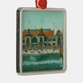 浸るパビリオンおよび電気桟橋の眺め メタルオーナメント (右)