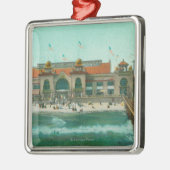 浸るパビリオンおよび電気桟橋の眺め メタルオーナメント (左)