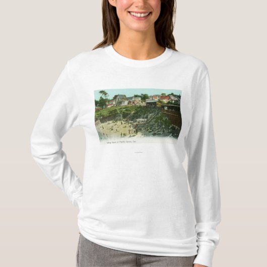 浸るビーチの空中写真 Tシャツ (正面)