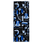 消えた魚釣りの青いパターン ワインギフトバッグ (裏面)