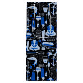 消えた魚釣りの青いパターン ワインギフトバッグ (正面)