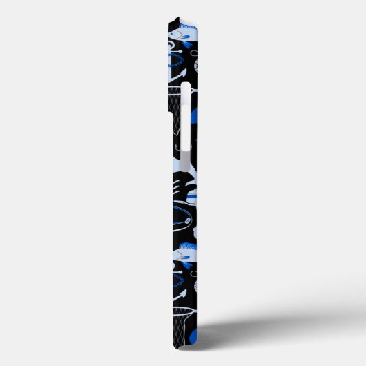 消えた魚釣りの青いパターン Case-Mate iPhoneケース (裏面 / 左)