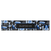 消えた魚釣りの青のパターン デスクネームプレート (正面)