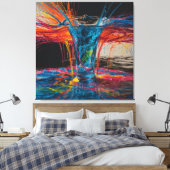 消える水の抽象芸術画像 キャンバスプリント (インサイチュ (寝室))