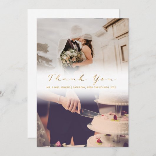 消え結婚た写真のサンキューカード サンキューカード (正面/裏面)