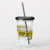 消保留は警察テー遠くにプ3dを横断しない アクリルタンブラー (左)