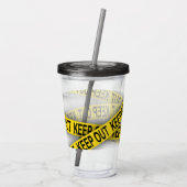 消保留は警察テー遠くにプ3dを横断しない アクリルタンブラー (裏面)