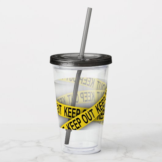 消保留は警察テー遠くにプ3dを横断しない アクリルタンブラー (裏面)