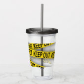 消保留は警察テー遠くにプ3dを横断しない アクリルタンブラー (正面)