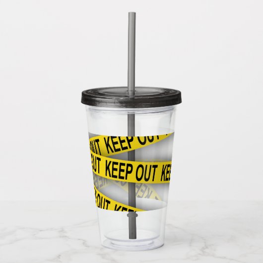 消保留は警察テー遠くにプ3dを横断しない アクリルタンブラー (正面)