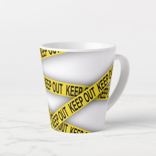 消保留は警察テー遠くにプ3dを横断しない カフェラテマグ (右アングル)