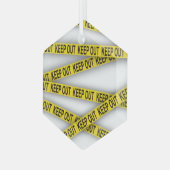 消保留は警察テー遠くにプ3dを横断しない ガラスオーナメント (正面左)