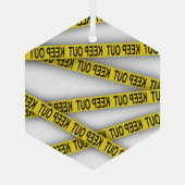 消保留は警察テー遠くにプ3dを横断しない ガラスオーナメント (裏面)