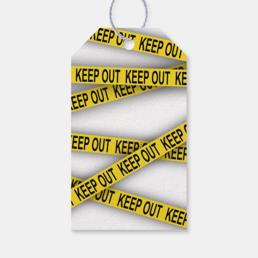 消保留は警察テー遠くにプ3dを横断しない ギフトタグ (裏面)