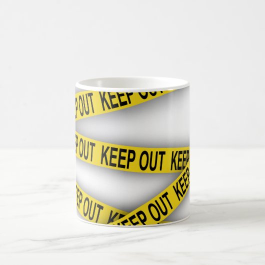 消保留は警察テー遠くにプ3dを横断しない コーヒーマグカップ (中央)