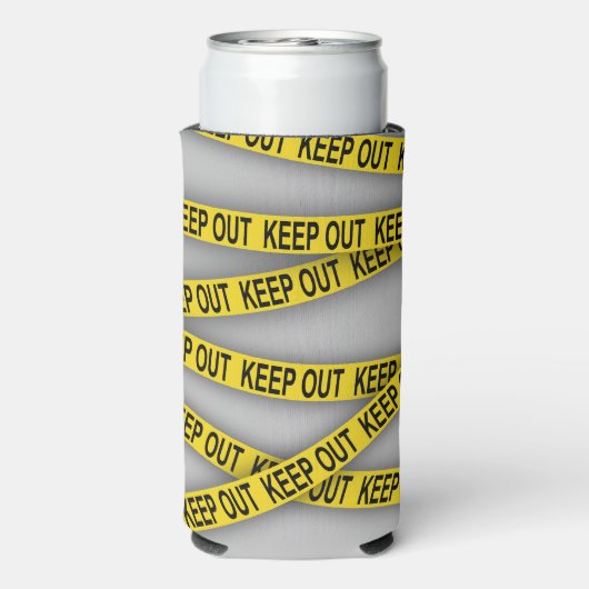 消保留は警察テー遠くにプ3dを横断しない スリム缶クーラー (Seltzer裏面)