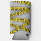 消保留は警察テー遠くにプ3dを横断しない スリム缶クーラー (正面)