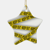 消保留は警察テー遠くにプ3dを横断しない セラミックオーナメント (右)