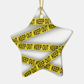 消保留は警察テー遠くにプ3dを横断しない セラミックオーナメント (左)