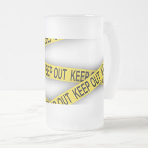 消保留は警察テー遠くにプ3dを横断しない フロストグラスビールジョッキ