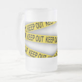 消保留は警察テー遠くにプ3dを横断しない フロストグラスビールジョッキ (正面左)