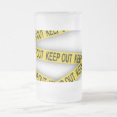 消保留は警察テー遠くにプ3dを横断しない フロストグラスビールジョッキ (中央)