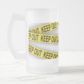 消保留は警察テー遠くにプ3dを横断しない フロストグラスビールジョッキ (左)