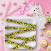 消保留は警察テー遠くにプ3dを横断しない ペーパープレート (パーティー)