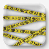 消保留は警察テー遠くにプ3dを横断しない ペーパープレート (正面)