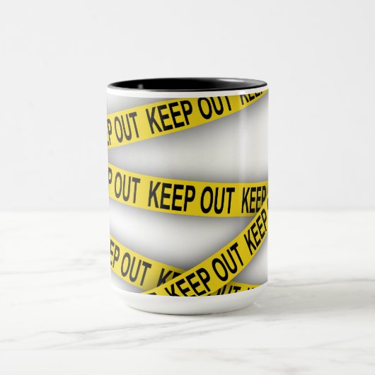 消保留は警察テー遠くにプ3dを横断しない マグカップ (中央)