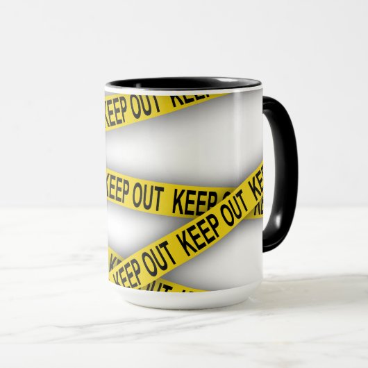 消保留は警察テー遠くにプ3dを横断しない マグカップ (正面右)