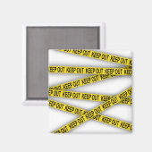 消保留は警察テー遠くにプ3dを横断しない マグネット (正面/裏面)