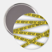 消保留は警察テー遠くにプ3dを横断しない マグネット (正面/裏面)