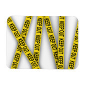 消保留は警察テー遠くにプ3dを横断しない マグネット (横)