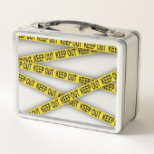 消保留は警察テー遠くにプ3dを横断しない メタルランチボックス (裏面)