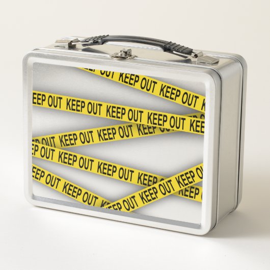 消保留は警察テー遠くにプ3dを横断しない メタルランチボックス (正面)